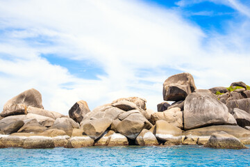 The rocky shore of the Similan Islands in Thailand