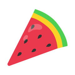 Watermelon slice. Food illustration in flat style.
