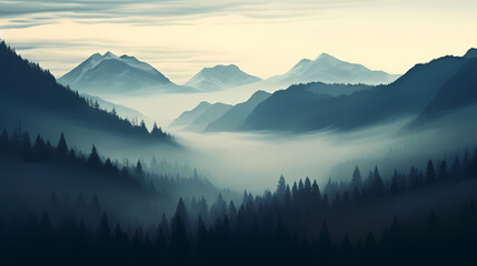 Obraz premium Stunning mountains, panoramic peaks PPT background