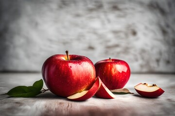 Fresh ripe red apple isolated on a white background. - obrazy, fototapety, plakaty