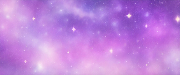 紫色のユニコーンの背景。キラキラ星とボケ味を持つパステル水彩の空。ホログラフィック テクスチャを持つファンタジー銀河。魔法の大理石の空間。