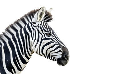 zebra's head isolated on white