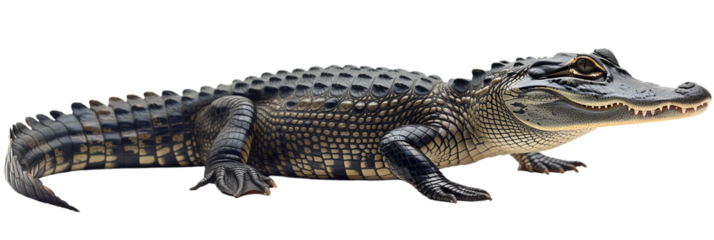 crocodile cutout isolated on white background on transparent png background	