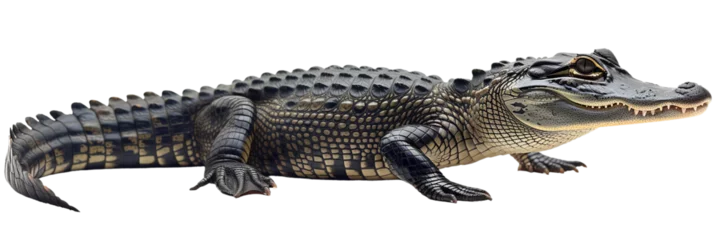 Tuinposter crocodile cutout isolated on white background on transparent png background  © Christopher