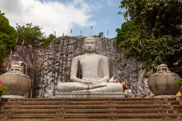 Large Stone Buddha Statue, Monaragala Temple, Kurunegala, North Western Province, Sri Lanka