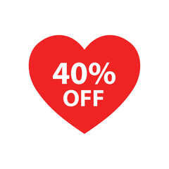 Red heart 40% off discount