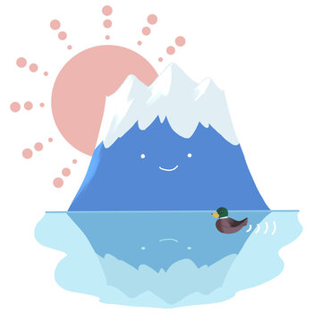 landscape with a bird at blue mountain