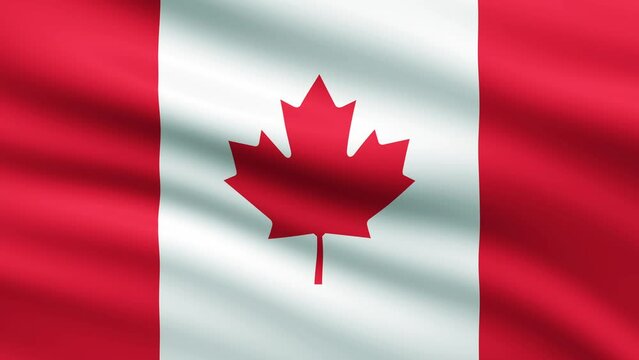 Canadian flag waving full screen background animation