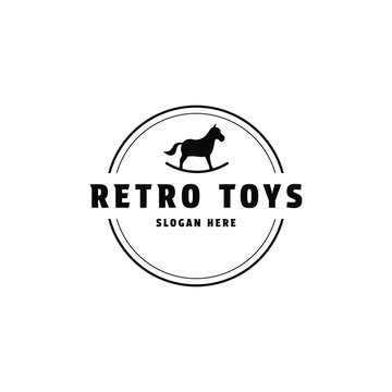 Retro toys logo design vintage retro label circle