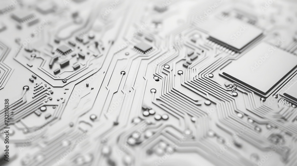 Poster white texture background of printed circuit board. computer technology background. information tech.