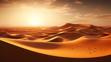 Desert landscape, sand dunes with wavy pattern