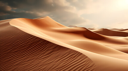 Desert landscape, sand dunes with wavy pattern