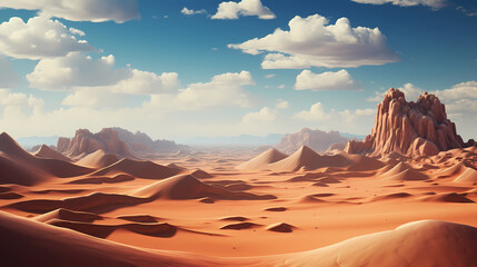 Naklejka premium Desert landscape, sand dunes with wavy pattern