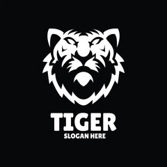 tiger silhouette logo design illustration