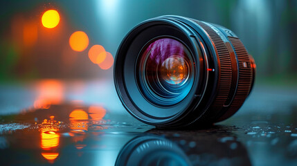 The photographic camera lens, Aperture - obrazy, fototapety, plakaty