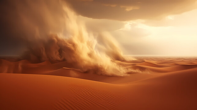 Desert background, desert landscape photography with golden sand dunes