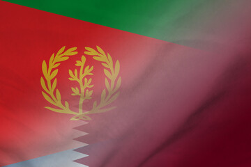 Eritrea and Qatar official flag transborder relations QAT ERI