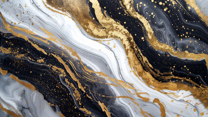 Glittering Marble: A White and Gold Abstract Background