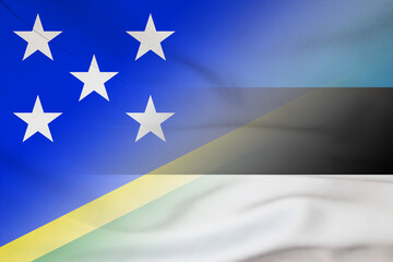 Solomon Islands and Estonia political flag international contract EST SLB