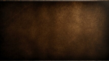 Dark brown paper vintage texture with some lighting and black vignette from Generative AI