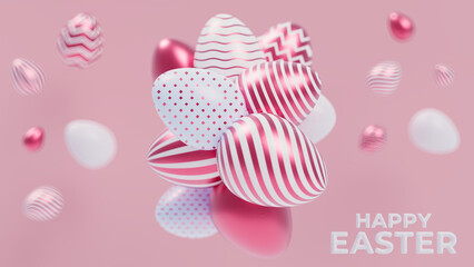 Fototapeta premium Photo 3d rendering of easter decorative eggs