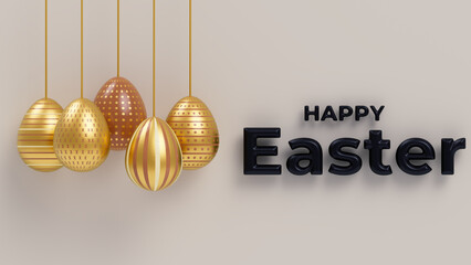 Photo 3d rendering of easter decorative eggs
