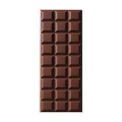 Chocolate bar isolated on transparent background