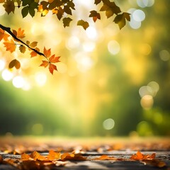 Naklejka na ściany i meble autumn leaves on the ground