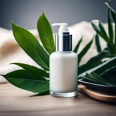 bottle of perfume with flower