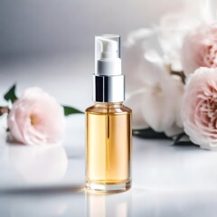 bottle of perfume and rose