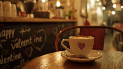 Obraz premium Coffee Restaurant , Coffee Cup - Valentine Atmosphere 