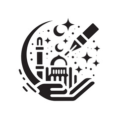 Harmony in Eid al-Fitr Vector Art Celebrating Unity and Togetherness