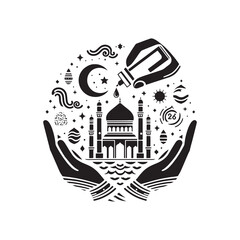 Traditional Eid al-Fitr Vector Patterns Symbolizing Renewal and Unity