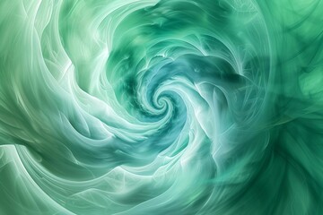 Obraz premium Mint green and seafoam blue abstract swirl Offering a tranquil and refreshing visual for creative projects
