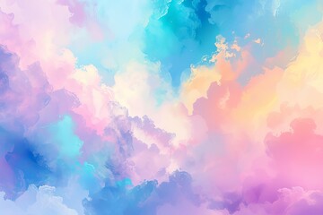 Pastel cloud background Offering a serene and dreamy atmosphere Perfect for designs that require a soft Calming And ethereal aesthetic - obrazy, fototapety, plakaty
