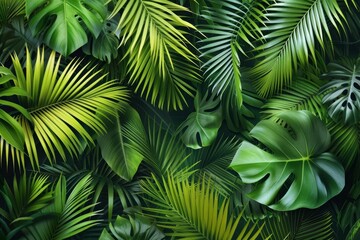 Tropical palm leaves background Creating a lush and exotic atmosphere Perfect for summer themes Vacation vibes And botanical designs