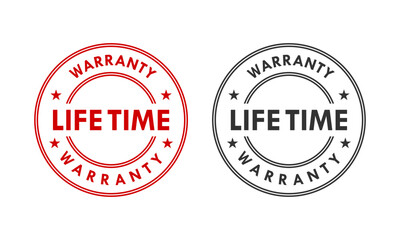 Lifetime warranty label template illustration