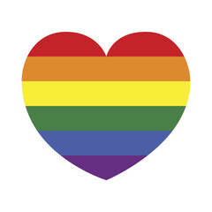 Rainbow heart on white background vector illustration
