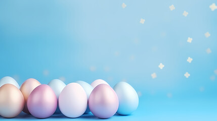 Naklejka na ściany i meble Easter background, many colorful Easter eggs