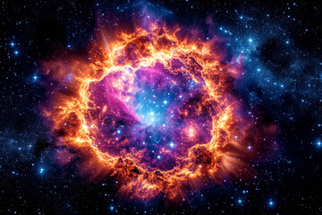 A colorful supernova in deep space, generative ai