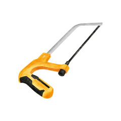 Hacksaw isolated on white background. Hand drawn watercolor illustration
