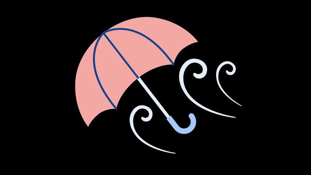 flying umbrella animation with looping , 4k resolution, and Alpha Channel