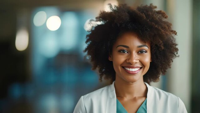 Professional woman doctor , doctor woman smiling  hospital background.