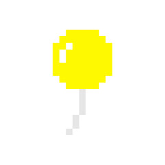 ドットで描かれた黄色い風船のゲームイラスト