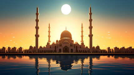 Naklejka premium Ramadan background, celebrating Eid al-Fitr and Ramadhan