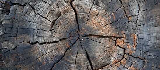 Old tree stump with wood background texture.