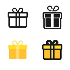 Gift set different icon sign - vector