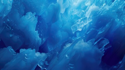 Fototapeta na wymiar Spectacular blue ice caves hidden underneath a glacier's frozen surface
