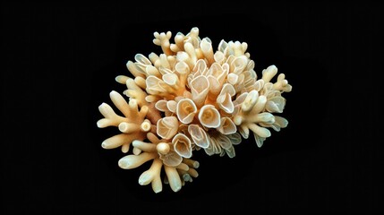Flower Coral in the solid black background