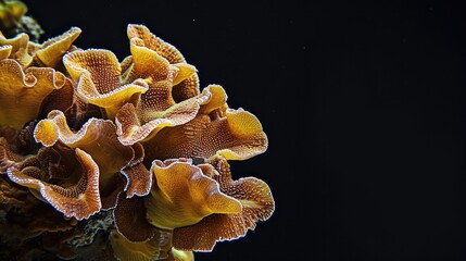 Montipora Coral in the solid black background,